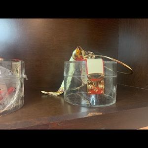Clear cylinder hand bag